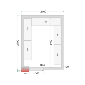 Chambre Froide Négative TEFCOLD - Dimenzije 2100x2700mm | Profesionalno Skladištenje