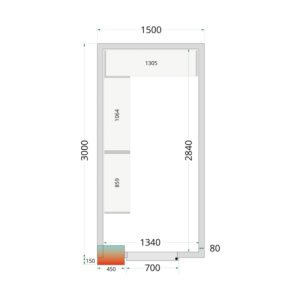Chambre Froide Positive - Dimenzije 1500x3000 - TEFCOLD | Rješenje za Skladištenje za Profesionalce u Kuhinji