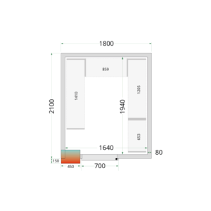 Pozitivna hladnjača - 1800x2100 TEFCOLD: učinkovito i praktično skladištenje, idealno za restorane i trgovine