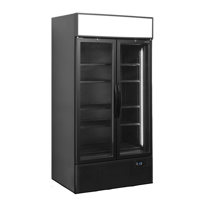 Pozitivna crna rashladna vitrina - 2 staklena vrata - 524 L TEFCOLD: Elegancija i performanse za profesionalce Pozitivna crna rashladna vitrina - 2 staklena vrata - 524 L TEFCOLD: Elegancija i performanse za profesionalce