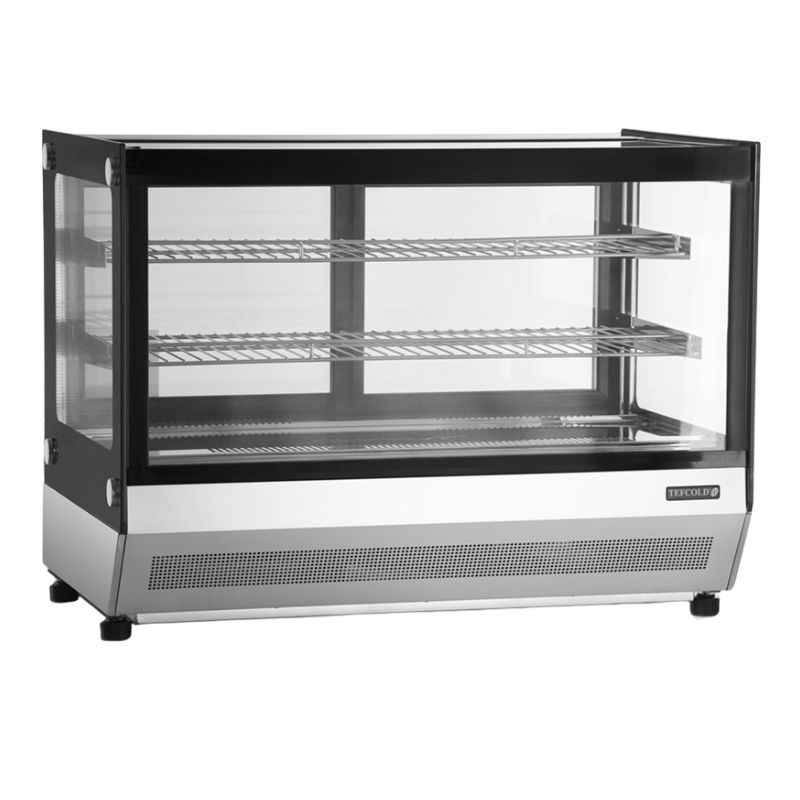 Refrigerated Display Counter 2 Glass Doors Black - 88 L TEFCOLD Refrigerated Display Counter 2 Glass Doors Black - 88 L TEFCOLD