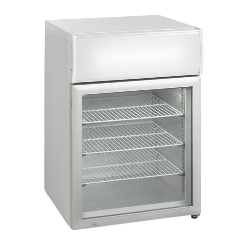 Bijeli stolni zamrzivač s 1 staklenim vratima - 113 L | TEFCOLD