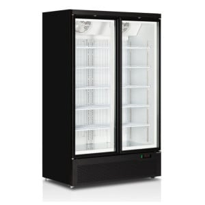 Black Vertical Freezer Showcase - 702 L | TEFCOLD | Ideal for professional catering | Energy saving, glass doors