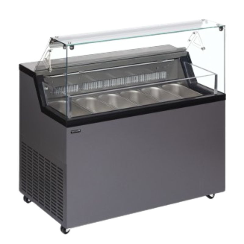 Vitrine à Glace avec Couvercle de Service - TEFCOLD MIRABELLA 6x5L Vitrine à Glace avec Couvercle de Service - TEFCOLD MIRABELLA 6x5L