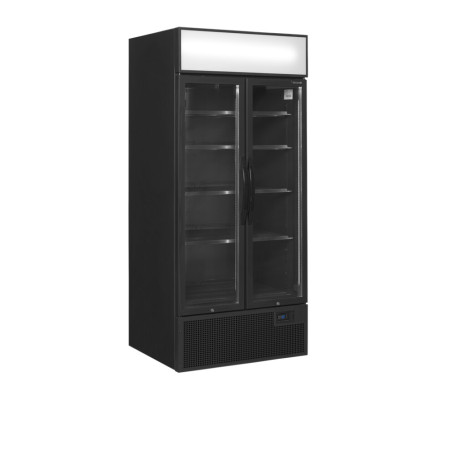Crni rashladni ormar TEFCOLD - 2 staklena vrata - 535 L