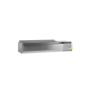 Saladette à Poser Couvercle Inox - Statique - 5 GN 1/4 - TEFCOLD