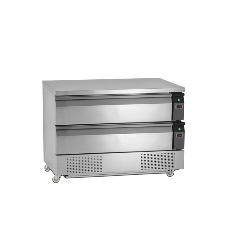 Pozitivni rashladni stol s podnožjem GN 2/1 - 154 L - 2 ladice | TEFCOLD Pozitivni rashladni stol s podnožjem GN 2/1 - 154 L - 2 ladice | TEFCOLD