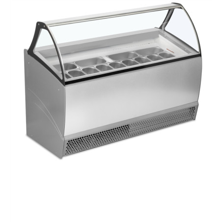 Vitrina za sladoled s ventilacijom 13x5L TEFCOLD Bermuda RV13 - Ujednačena temperatura, grijano staklo, LED osvjetljenje, skladi