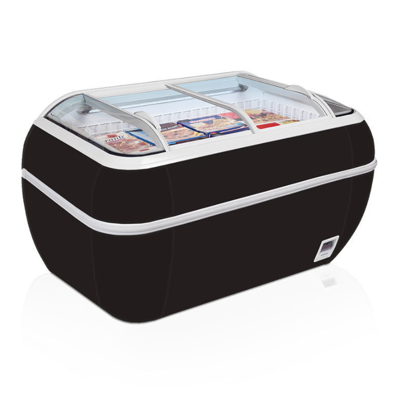 Réfrigérateur Congélateur Noir 334 L TEFCOLD avec Vitre Incurvée Réfrigérateur Congélateur Noir 334 L TEFCOLD avec Vitre Incurvée