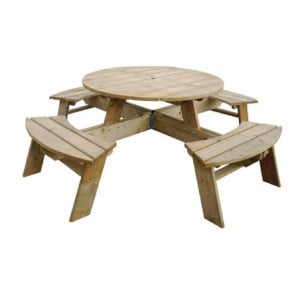 Okrugli drveni piknik stol 2000mm Rowlinson: Robustan i elegantan
