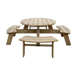 Okrugli drveni piknik stol 2000mm Rowlinson: Robustan i elegantan
