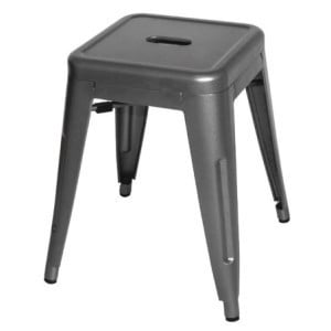 Sivi metalni čelični niski stolci - Set od 4 Bolero Bistro