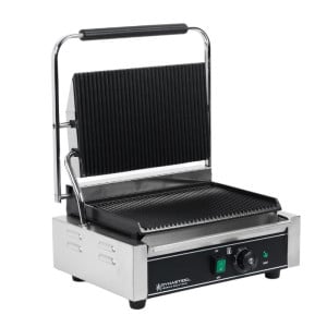 Grill Panini Pro 2200 W Rebrasti 340x220 mm Inox