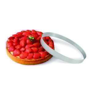 Cercle à Tarte Perforé Inox ⌀ 200 mm H 20 mm Gobel