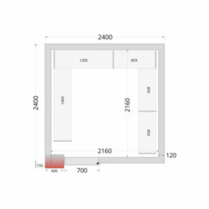 Panneau Chambre Froide TEFCOLD 2400 x 2400 - Izolacija 120 mm