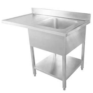 Plonge s perilicom posuđa, stražnjom pločom i policom - 1200 x 700 - Ocjeđivač s lijeve strane - Dynasteel