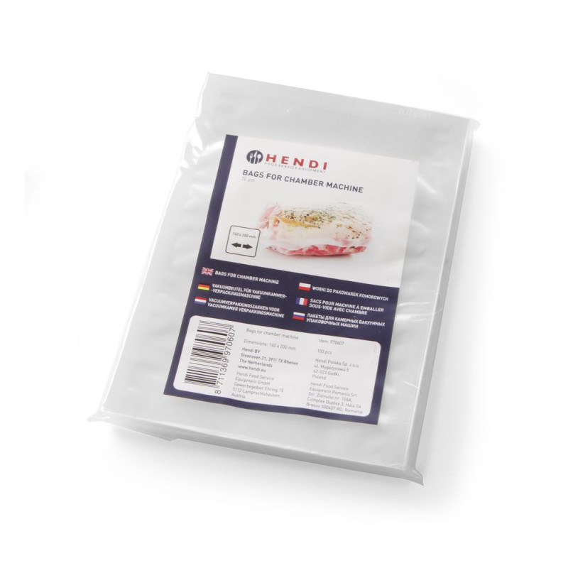 Sacs sous vide pour machine à emballer - 100 pièces - Marque HENDI - Fourniresto Sacs sous vide pour machine à emballer - 100 pièces - Marque HENDI - Fourniresto