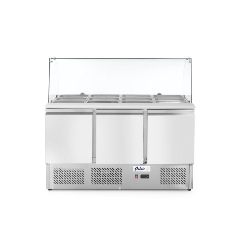 3-door saladette with glass refrigerated display 380L - Brand HENDI - Fourniresto 3-door saladette with glass refrigerated display 380L - Brand HENDI - Fourniresto