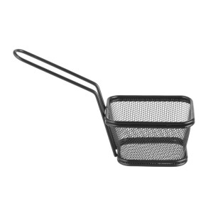 Mala crna minijaturna košarica za pomfrit - 105 x 90 mm