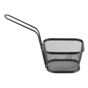 Mala crna minijaturna košarica za pomfrit - 130 x 115 mm