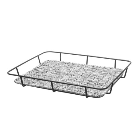 Košara za kruh s rubom od nehrđajućeg čelika siva - 400 x 300 mm