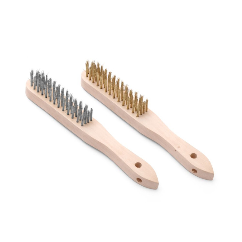 Set de brosses avec brins en laiton et en inox - 2 pièces - Marque HENDI - Fourniresto Set de brosses avec brins en laiton et en inox - 2 pièces - Marque HENDI - Fourniresto