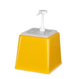 Dozator za umak s pumpom - žuta boja - 2,5 L - Hendi