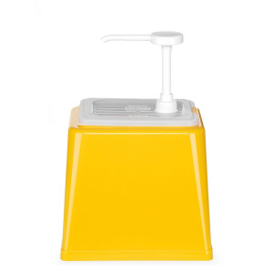 Dozator za umak s pumpom - žuta boja - 2,5 L - Hendi