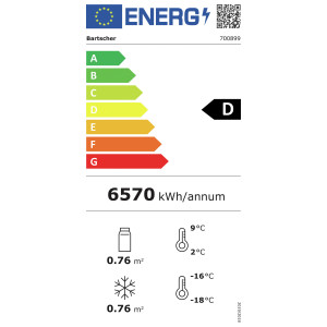 Hladnjak s pozitivnim i negativnim temperaturama - 2 staklena vrata - 820 L - Bartscher