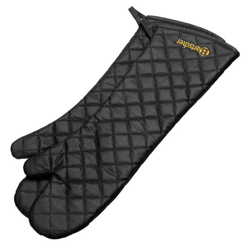 600 Bartscher black cotton potholders: Protection up to 250°C 600 Bartscher black cotton potholders: Protection up to 250°C