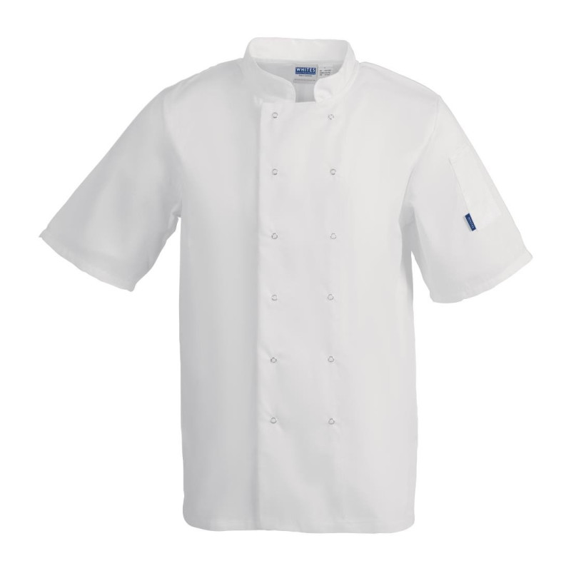 Veste De Cuisine Mixte Blanche À Manches Courtes Vegas - Taille Xxl - Whites Chefs Clothing - Fourniresto Veste De Cuisine Mixte Blanche À Manches Courtes Vegas - Taille Xxl - Whites Chefs Clothing - Fourniresto