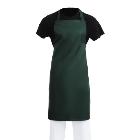 Tablier Bavette Zelena Bočica 710 X 970 Mm - Bijela Kuharska Odjeća - Fourniresto