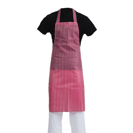 Pregača s trakama otporna na vlagu, crveno-bijela 1016 x 711 mm - Whites Chefs Clothing - Fourniresto