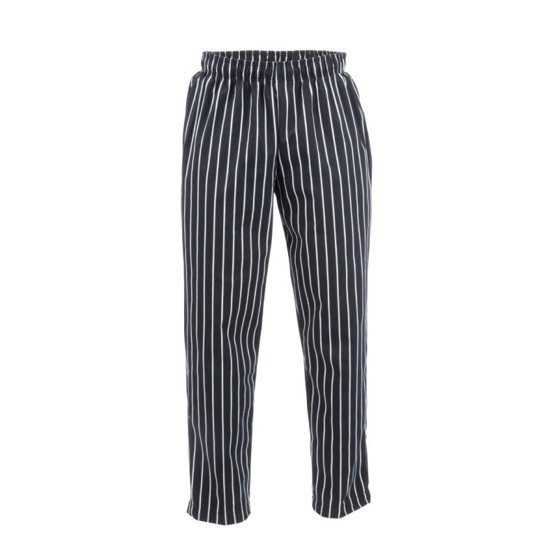 Pantalon De Cuisine Mixte Baggy Rayé Noir Et Blanc - Taille M - Chef Works - Fourniresto Pantalon De Cuisine Mixte Baggy Rayé Noir Et Blanc - Taille M - Chef Works - Fourniresto