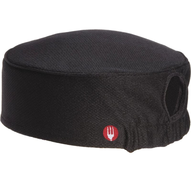 Black Cool Vent Chef Skull Cap for Women - Chef Works - Fourniresto Black Cool Vent Chef Skull Cap for Women - Chef Works - Fourniresto