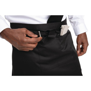 Crna kratka pregača za konobare od polikotona 373 x 750 mm - Whites Chefs Clothing - Fourniresto