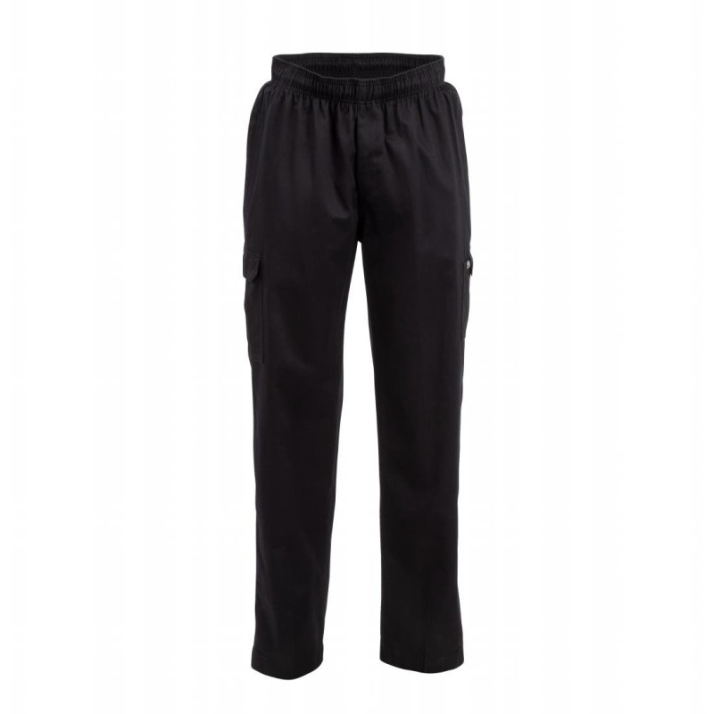 Unisex Fit Cargo Black Kitchen Pants - Size XXL - Chef Works - Fourniresto Unisex Fit Cargo Black Kitchen Pants - Size XXL - Chef Works - Fourniresto