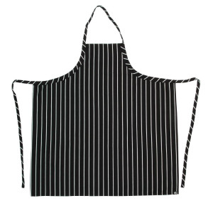 Pregača Bavette Premium s crnim i bijelim prugama - Chef Works - Fourniresto