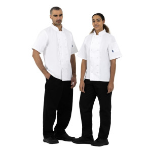 Bijela kuharska jakna s kratkim rukavima Boston - Veličina S - Whites Chefs Clothing - Fourniresto