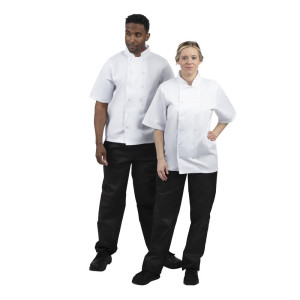 Bijela kuharska jakna s kratkim rukavima Boston - Veličina XS - Whites Chefs Clothing - Fourniresto