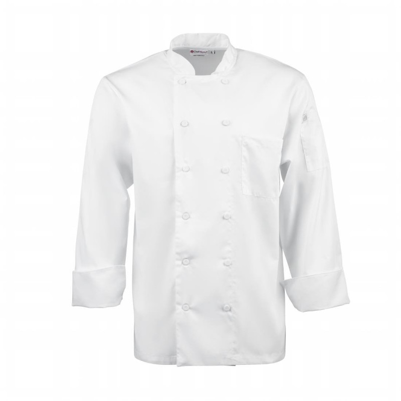 White Unisex Long Sleeve Calgary Kitchen Jacket - Size XL - Chef Works - Fourniresto White Unisex Long Sleeve Calgary Kitchen Jacket - Size XL - Chef Works - Fourniresto