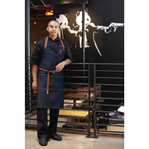 Pregača Bavette Indigo Memphis od pamuka 760 x 865 mm - Chef Works - Fourniresto