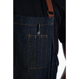 Pregača Bavette Indigo Memphis od pamuka 760 x 865 mm - Chef Works - Fourniresto