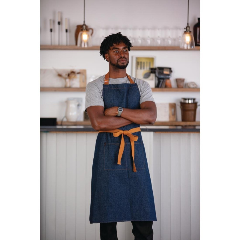 Tablier de Serveur Denim Bleu avec Ceinture en Coton 1000 x 700 mm - Whites Chefs Clothing - Fourniresto Tablier de Serveur Denim Bleu avec Ceinture en Coton 1000 x 700 mm - Whites Chefs Clothing - Fourniresto