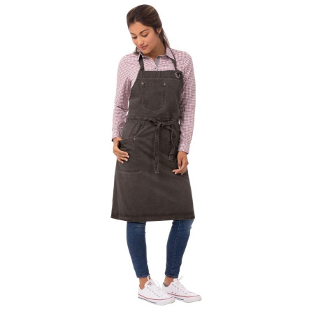 Pregača Bavette Taupe Urban Dorset od pamuka 762 x 863 mm - Chef Works - Fourniresto