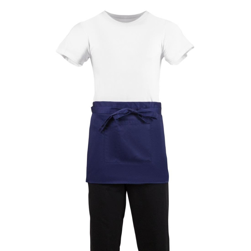 Prekrivač za kratki plavi poliester pamuk 373 x 750 mm - Whites Chefs Clothing - Fourniresto