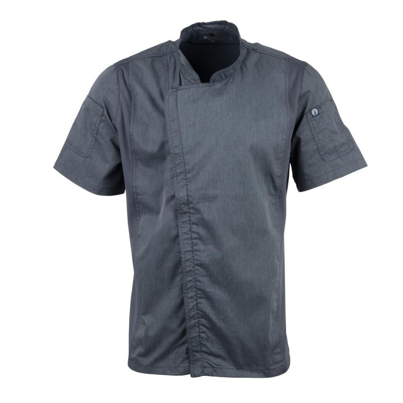 Veste de Cuisine Mixte à Manches Courtes à Fermeture Eclair Bleu Encre - Taille XS - Chef Works - Fourniresto Veste de Cuisine Mixte à Manches Courtes à Fermeture Eclair Bleu Encre - Taille XS - Chef Works - Fourniresto