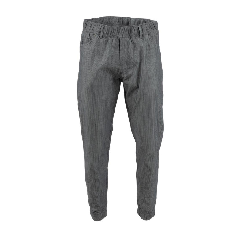 Pantalon de Cuisine Jogger à Fines Rayures Noires et Blanches - Taille M - Chef Works - Fourniresto Pantalon de Cuisine Jogger à Fines Rayures Noires et Blanches - Taille M - Chef Works - Fourniresto