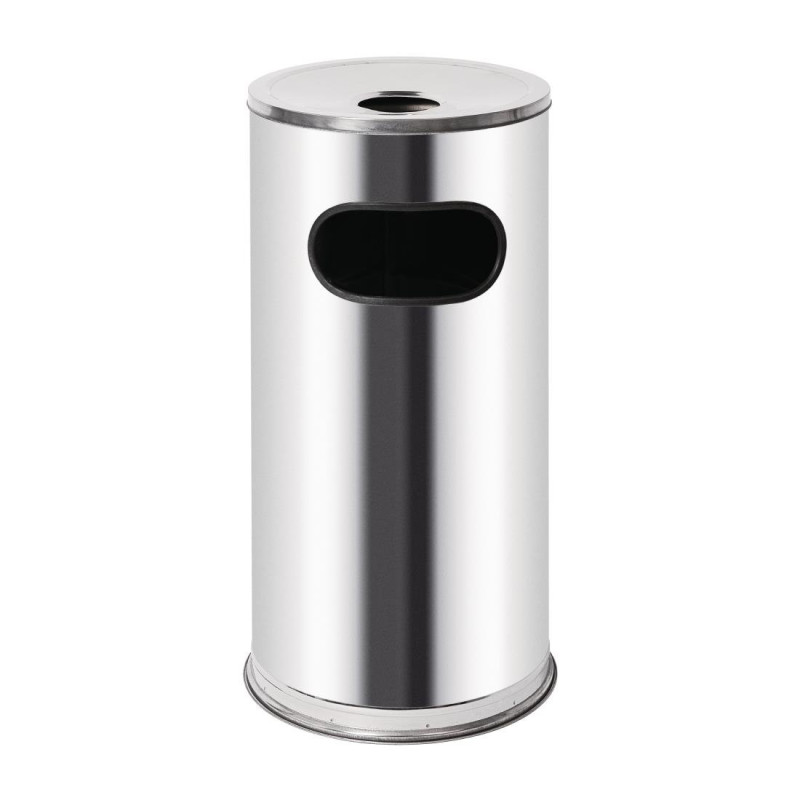 Borne Cendrier En Inox 35 L - Bolero - Fourniresto Borne Cendrier En Inox 35 L - Bolero - Fourniresto