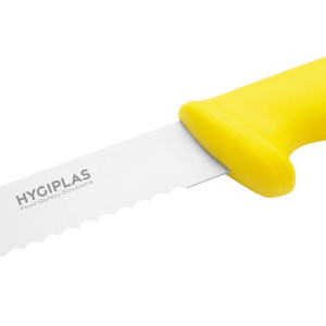 Nož za rezanje s nazubljenim žutim nožem 25,5 cm - Hygiplas - Fourniresto
